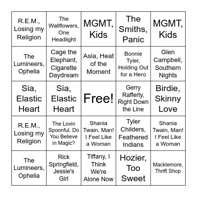 Wild Card 3 Bingo Card