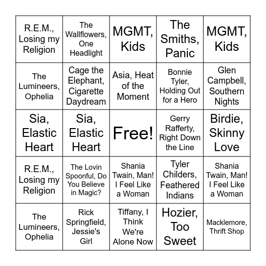 Wild Card 3 Bingo Card