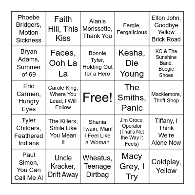 Wild Card 3 Bingo Card