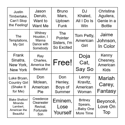 Speed Round! Bingo Card