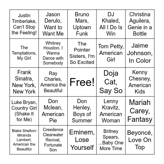 Speed Round! Bingo Card