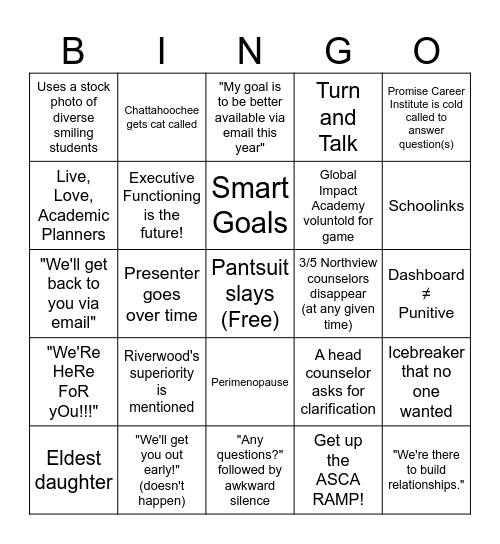 FCS PD DAY BINGO Card