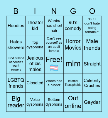 Trans Masc Bingo 🏳️‍⚧️⚧️ Bingo Card