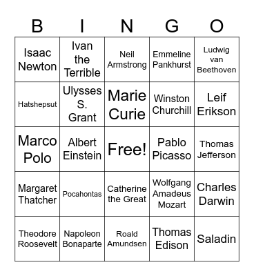 Board #1 Bingo Card