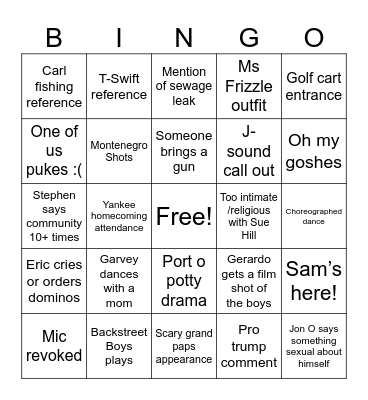 E&D Wedding Bingo Card