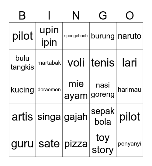 shuaaa Bingo Card