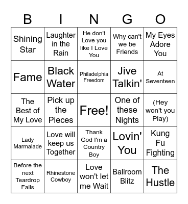 1975 Game 1 Bingo Card