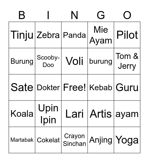 ilona yisha Bingo Card