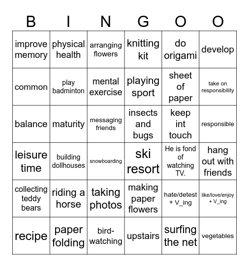 BINGO UNIT 1 _ HAHA 🥰 Bingo Card