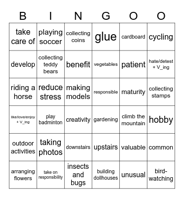 BINGO UNIT 1_ HIHI 🥰 Bingo Card