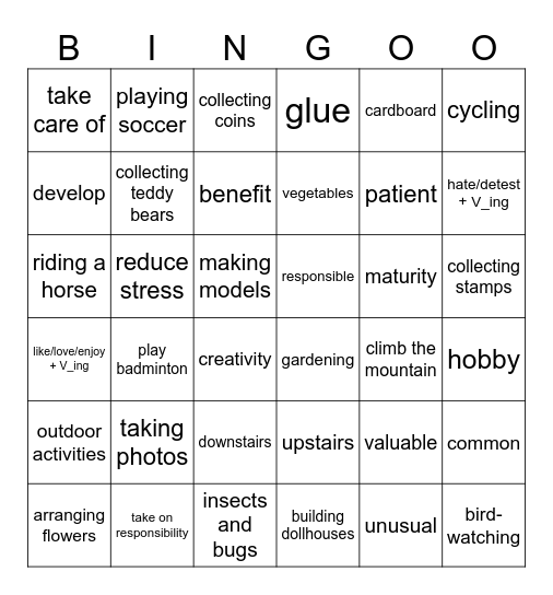 BINGO UNIT 1_ HIHI 🥰 Bingo Card