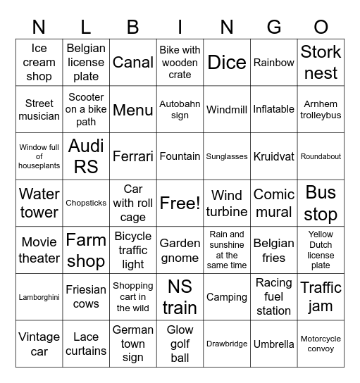 Dutch Bingo Card