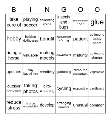Bingo UNIT 1 _ HEHE 😂 Bingo Card
