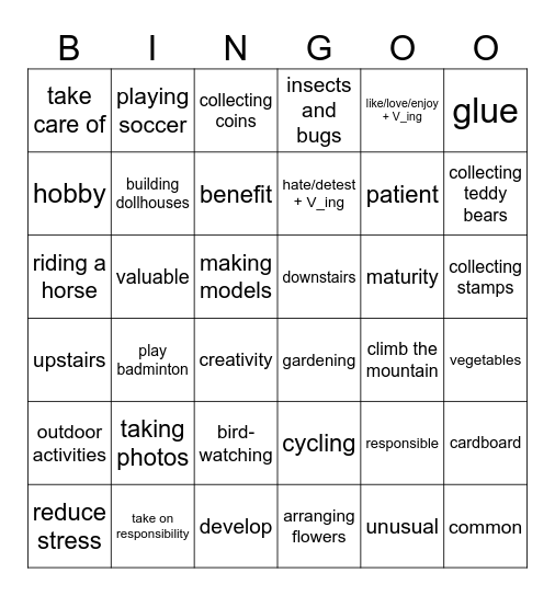 Bingo UNIT 1 _ HEHE 😂 Bingo Card