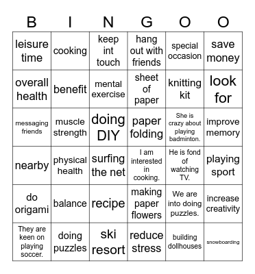 BINGO UNIT 1_HIHI 😂 Bingo Card