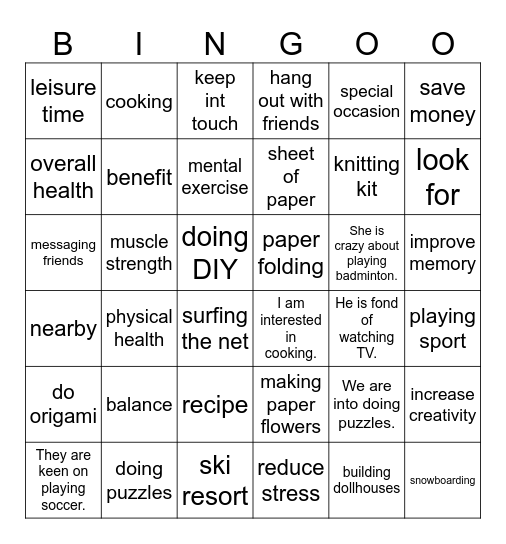 BINGO UNIT 1_HIHI 😂 Bingo Card