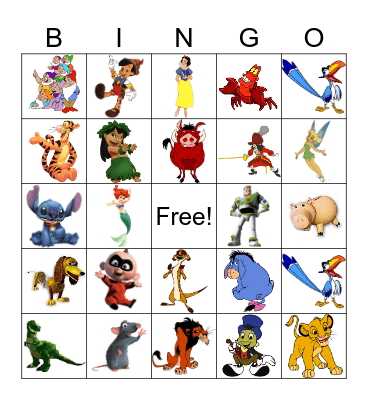 Disney Bingo Card