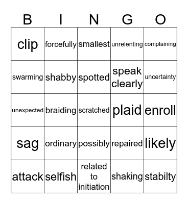 The First Day Bingo Card