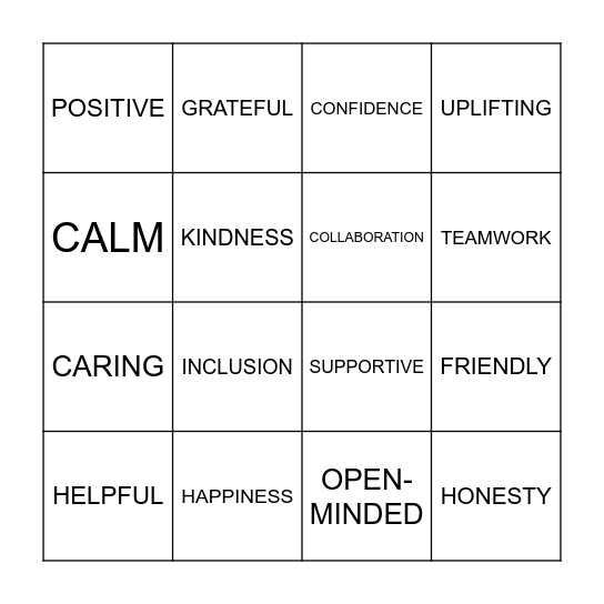 Happiness Hunt Bingo Card