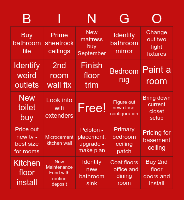 HOUSE BINGO Card