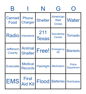 Are You Prepared? Bingo Card