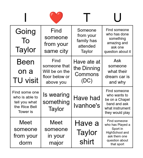 Send-Off Party Bingo Card