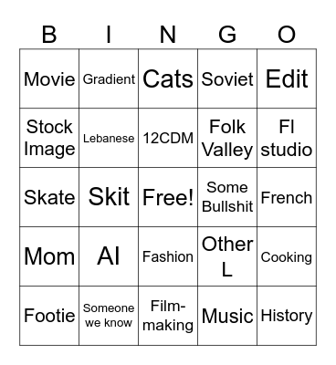 instagram reels bingo Card