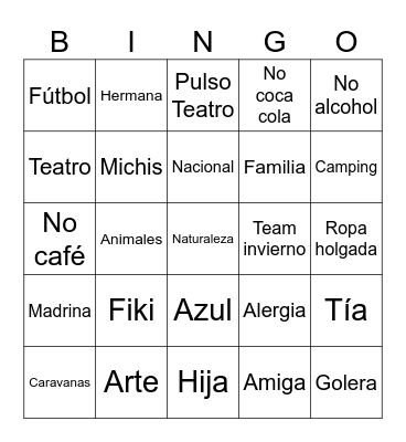 Flor de Bingo Card