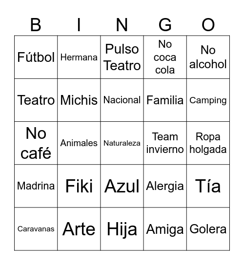 Flor de Bingo Card