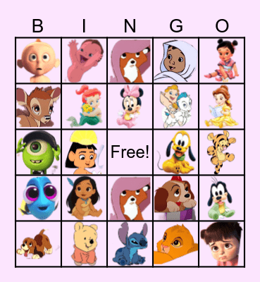 Disney Babies Bingo Card