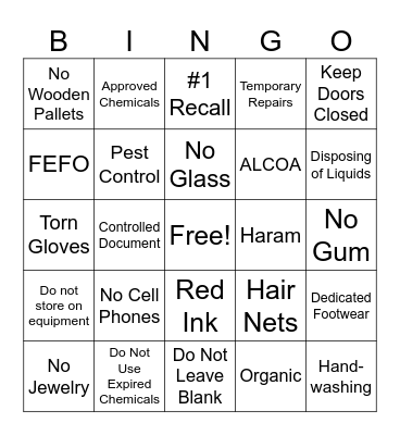 2026 cGMP Training Bingo Card