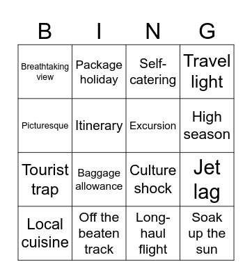 holidays Bingo Card