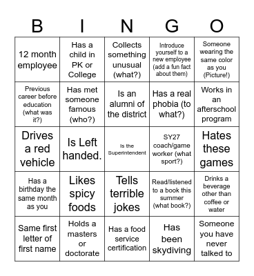 Bomber Balance Bingo Card