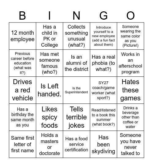 Bomber Balance Bingo Card