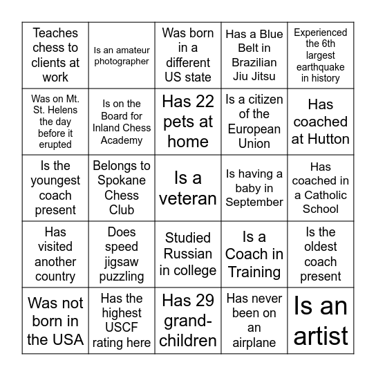 Find a Coach Who... Bingo Card