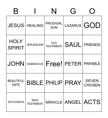 BIBLE Bingo Card