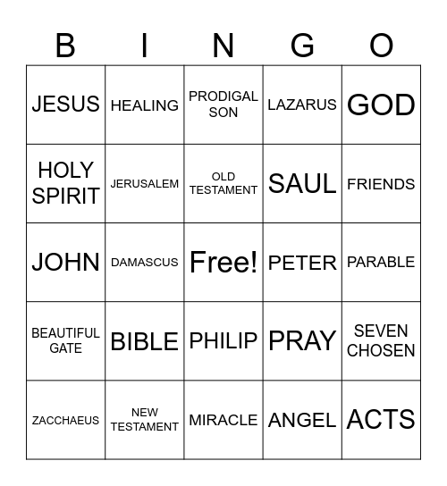 BIBLE Bingo Card