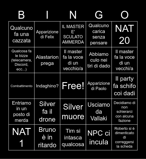 BORAVINGO Bingo Card