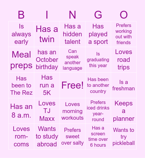 CHAARG Bingo Card
