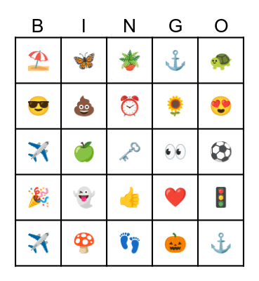 Emoji Bingo Card
