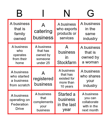 Cocktails, Commerce & Conversations Bingo Card