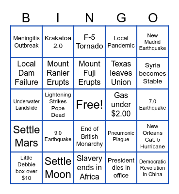2026 Bingo Card Bingo Card