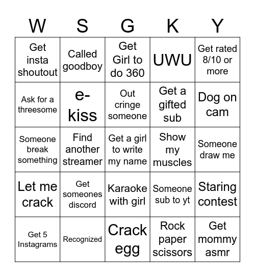 CHAT BINGO Card
