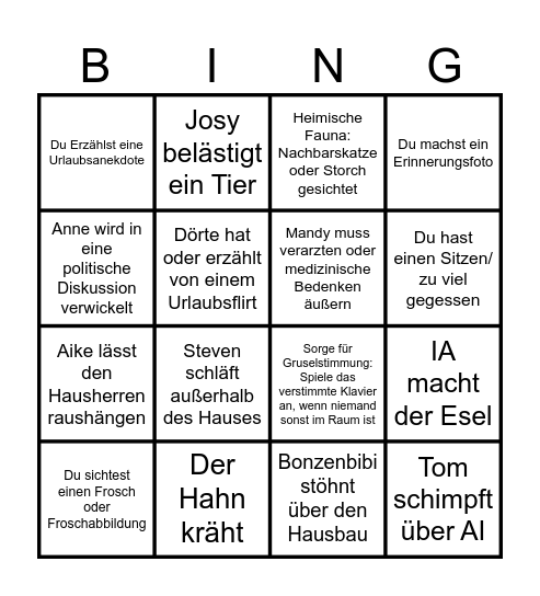 Schwantefest 26 Bingo Card