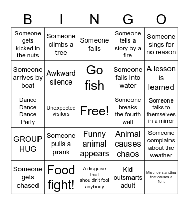 Movie Bingo Card