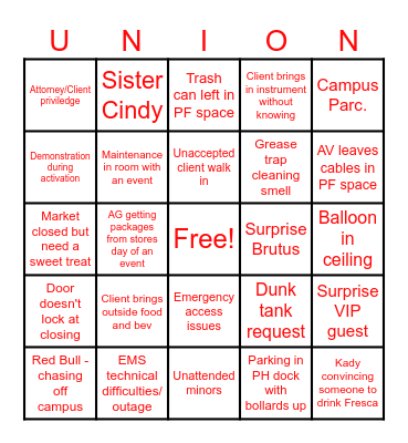 Fall Semester BINGO Card