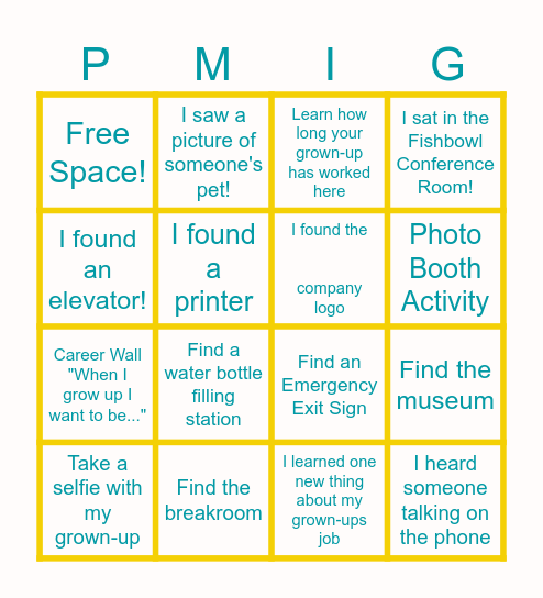 PMIG Blackout BINGO! Bingo Card