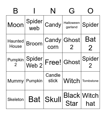 Halloween Bing Bingo Card
