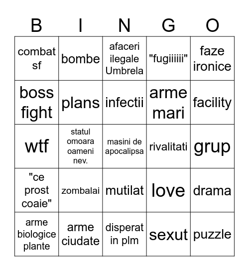 RE:A/2 Bingo Card