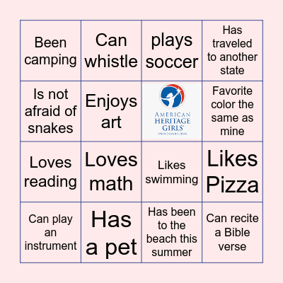 AHG Explorers  VA 1914 Bingo Card